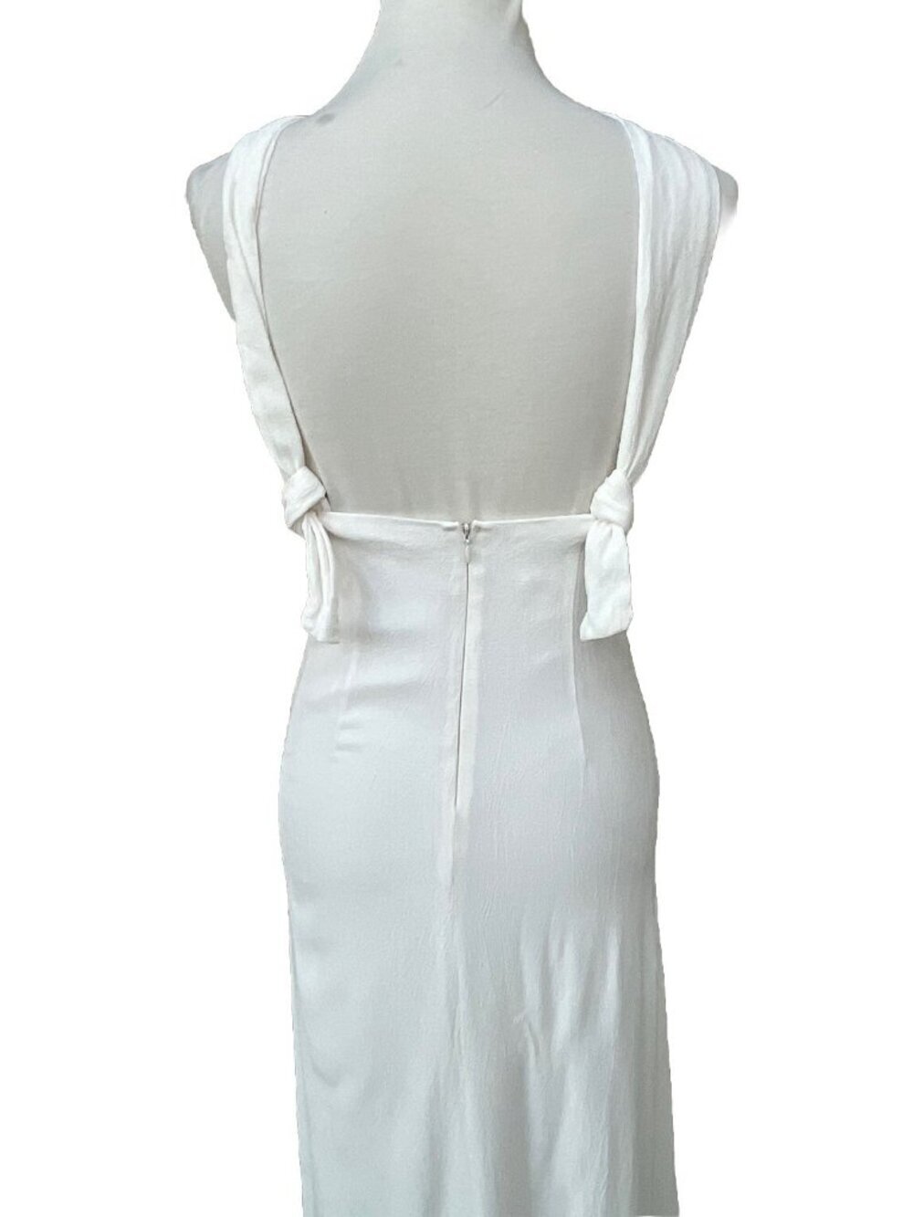 Stone Cold Fox Women’s White Rayon Palm Side Slit Halter Gown Dress Size 4 US - Picture 14 of 16